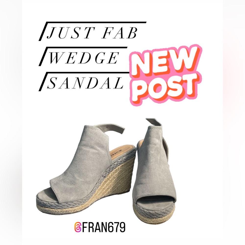 🩶Grey Suede JUST FAB Wedge Heel🩶